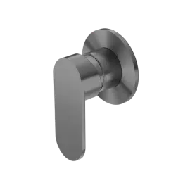ECCO SHOWER MIXER 80MM ROUND PLATE GUM METAL 