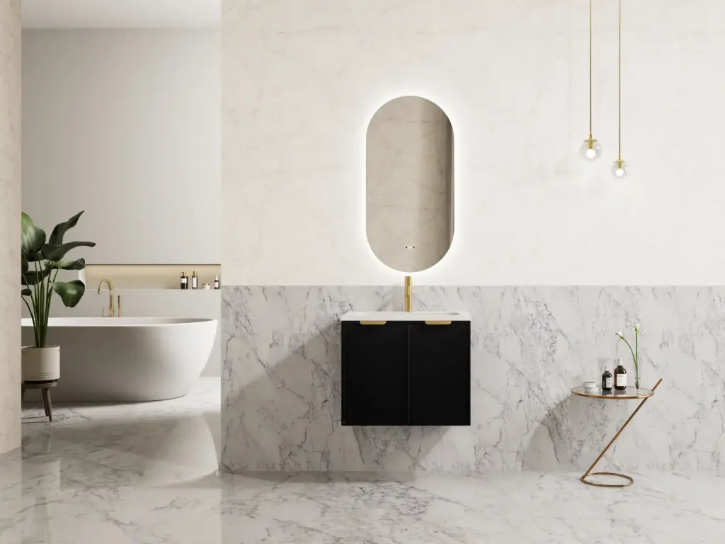 590*455*480mm CETO Miami Wall Hung PVC Cabinet Matte Black