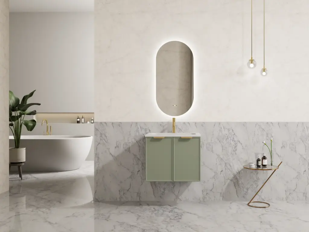 590*455*480mm CETO Miami Wall Hung PVC Cabinet Olive Green