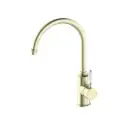 YORK AGED BRASS KITCHEN MIXER GOOSENECK SPOUT WITH WHITE PORCELAIN LEVER