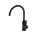 YORK MATTE BLACK KITCHEN MIXER GOOSENECK SPOUT WITH METAL LEVER