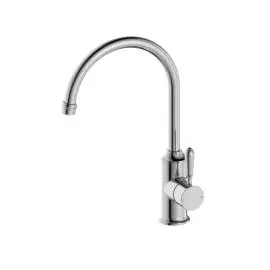YORK BRUSHED NICKEL KITCHEN MIXER GOOSENECK SPOUT WITH METAL LEVER