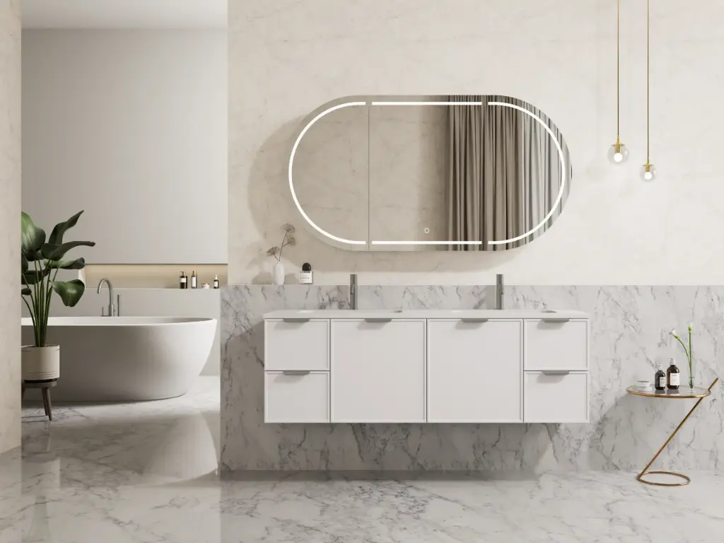 1490*455*480mm CETO Miami Wall Hung PVC Cabinet Matte White