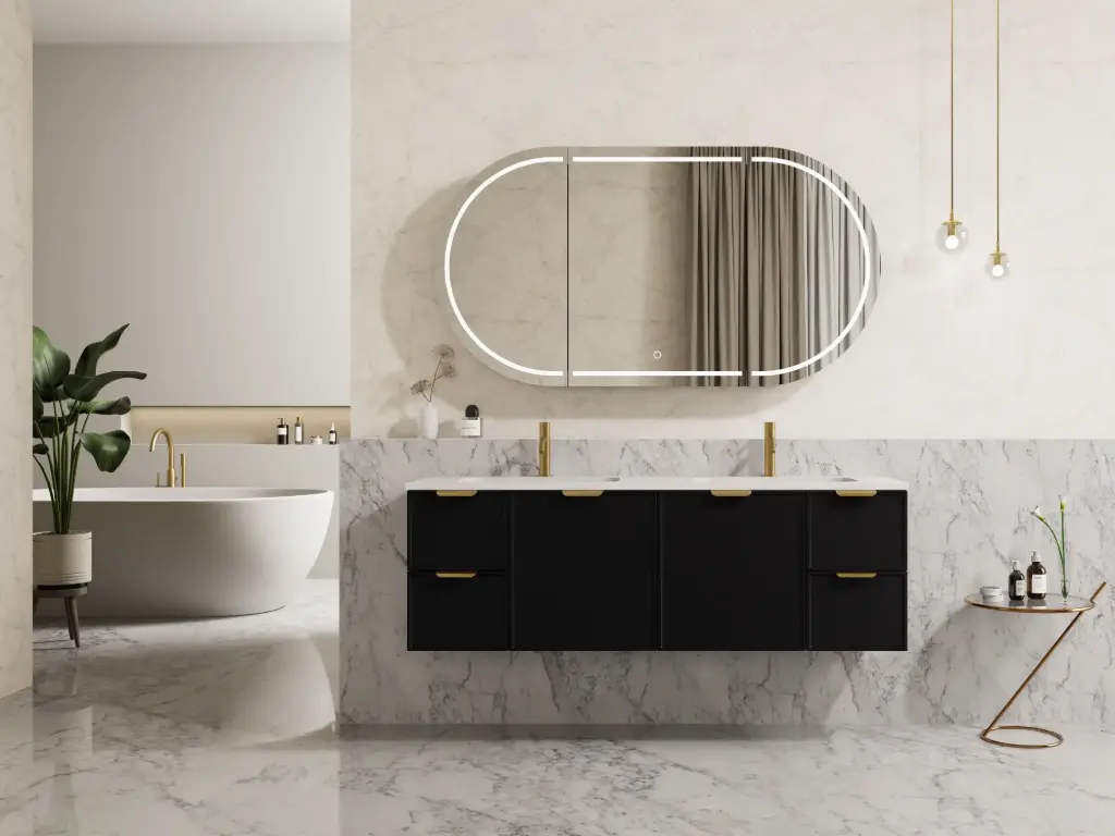 1490*455*480mm CETO Miami Wall Hung PVC Cabinet Matte Black