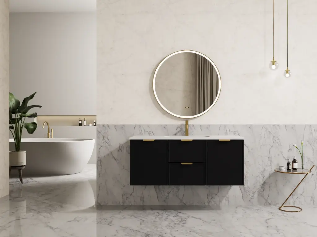 1210*455*480mm CETO Miami Wall Hung PVC Cabinet Matte Black