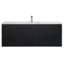 1500*460*580mm CETO Acacia Wall Hung PVC Cabinet single bowl Matte Black