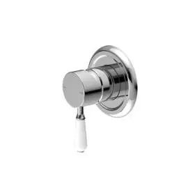 YORK SHOWER MIXER WITH WHITE PORCELAIN LEVER CHROME 