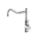 YORK CHROME KITCHEN MIXER HOOK SPOUT WITH WHITE PORCELAIN LEVER