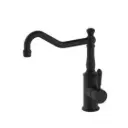 YORK MATTE BLACK KITCHEN MIXER HOOK SPOUT WITH METAL LEVER