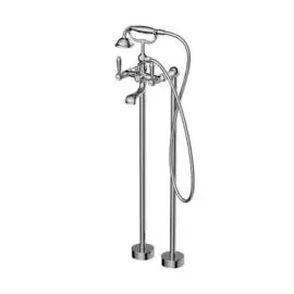 YORK FREESTANDING BATH SET WITH METAL HAND SHOWER CHROME 