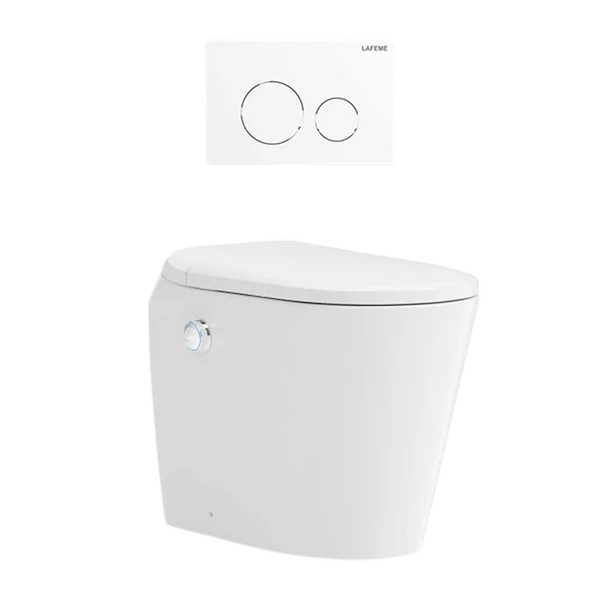 LAFEME AUTOLUX INWALL CISTERN FLOOR PAN SMART TOLET 592*400*492MM WITH MATTE WHITE FLUSH PLATE 