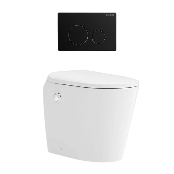 LAFEME AUTOLUX INWALL CISTERN FLOOR PAN SMART TOLET 592*400*492MM WITH MATTE BLACK FLUSH PLATE 
