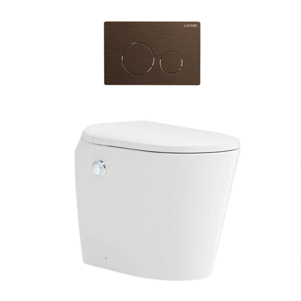 LAFEME AUTOLUX INWALL CISTERN FLOOR PAN SMART TOLET 592*400*492MM WITH BRUSHED BRONZE FLUSH PLATE 