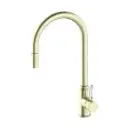 YORK AGED BRASS PULL OUT SINK MIXER WITH VEGIE SPRAY FUNCTION WITH WHITE PORCELAIN LEVER