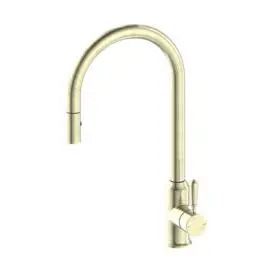 YORK AGED BRASS PULL OUT SINK MIXER WITH VEGIE SPRAY FUNCTION WITH METAL LEVER