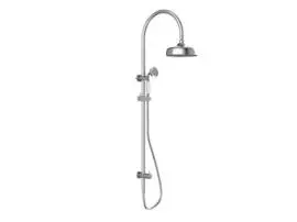 YORK CHROME TWIN SHOWER WITH WHITE PORCELAIN HAND SHOWER