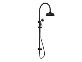 YORK MATTE BLACK TWIN SHOWER WITH METAL HAND SHOWER