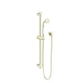 YORK AGED BRASS SHOWER RAIL WITH WHITE PORCELAIN HAND SHOWER