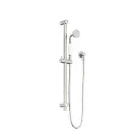 YORK BRUSHED NICKEL SHOWER RAIL WITH WHITE PORCELAIN HAND SHOWER