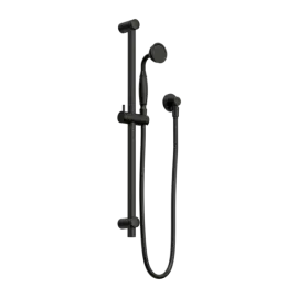 YORK MATTE BLACK SHOWER RAIL WITH METAL HAND SHOWER