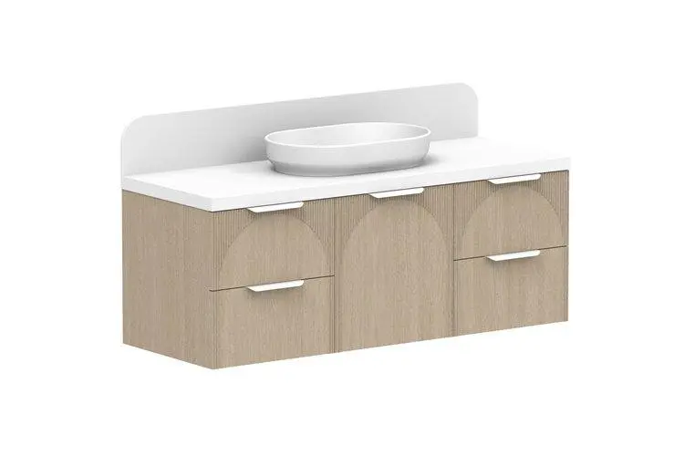 ADP Archie Wall Hung Vanity with Door & Drawer Twin Basin (1350mm, WH C)