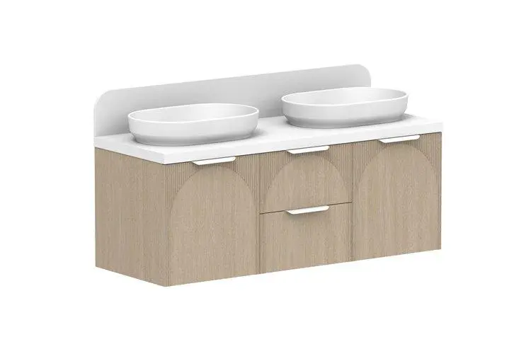 ADP Archie Wall Hung Vanity Dor&Drw Double Basin 1350 WH D CP 