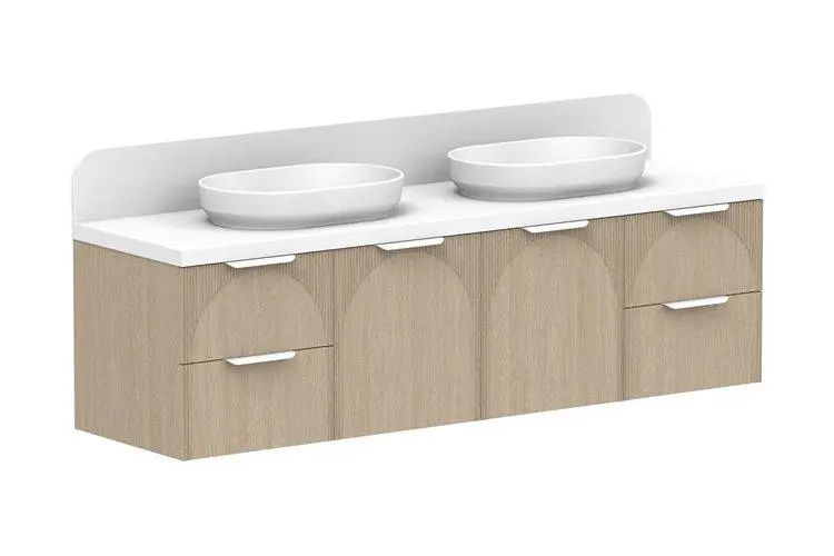 ADP Archie Wall Hung Vanity Dor&Drw Double Basin  1800 WH D CP 