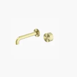 KARA BRUSHED GOLD PROGRESSIVE WALL BASIN/BATH SET 120MM