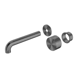 KARA GUN METAL PROGRESSIVE WALL BASIN/BATH SET 160MM TRIM KITS
