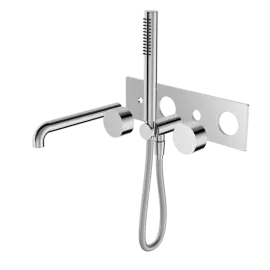 KARA PROGRESSIVE SHOWER SYSTEM WITH SPOUT 250MM TRIM KITS ONLY CHROME 
