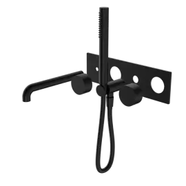 KARA PROGRESSIVE SHOWER SYSTEM WITH SPOUT 250MM TRIM KITS ONLY MATTE BLACK 