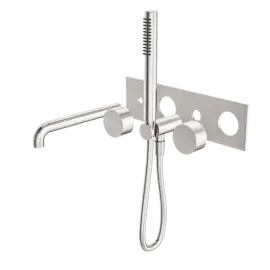 KARA PROGRESSIVE SHOWER SYSTEM WITH SPOUT 250MM TRIM KITS ONLY BRUSHED NICKEL 