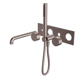 KARA PROGRESSIVE SHOWER SYSTEM WITH SPOUT 250MM TRIM KITS ONLY BRUSHED BRONZE 