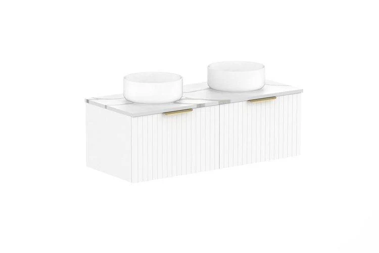 ADP Ashley Wall Hung Vanity All Drw Slim Double Basin 1200 WH D CP 