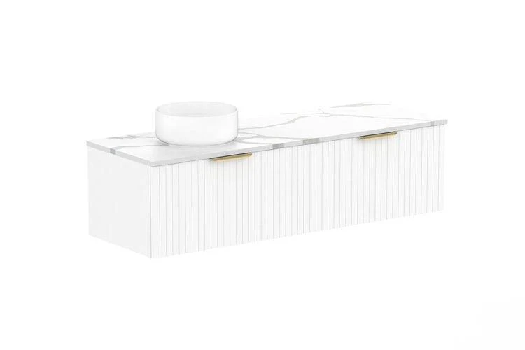 ADP Ashley Wall Hung Vanity All Drw Slim Left Hand Basin 1500 WH L DU 