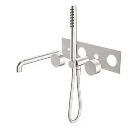 KARA PROGRESSIVE SHOWER SYSTEM WITH SPOUT 230MM TRIM KITS ONLY BRUSHED NICKEL 