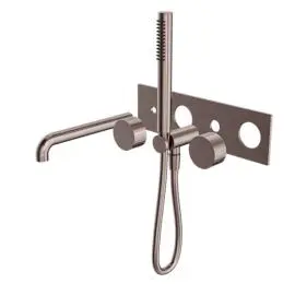 KARA PROGRESSIVE SHOWER SYSTEM WITH SPOUT 230MM TRIM KITS ONLY BRUSHED BRONZE 