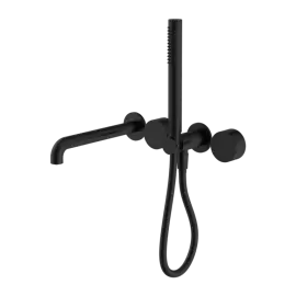 KARA PROGRESSIVE SHOWER SYSTEM SEPARATE PLATE WITH SPOUT 230MM MATTE BLACK 