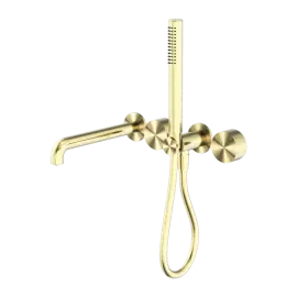 KARA PROGRESSIVE SHOWER SYSTEM SEPARATE PLATE WITH SPOUT 230MM BRUSHED GOLD 
