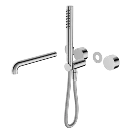 KARA PROGRESSIVE SHOWER SYSTEM SEPARATE PLATE WITH SPOUT 230MM TRIM KITS ONLY CHROME 