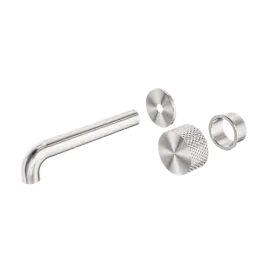OPAL BRUSHED NICKEL PROGRESSIVE WALL BASIN/BATH SET 160MM TRIM KITS ONLY