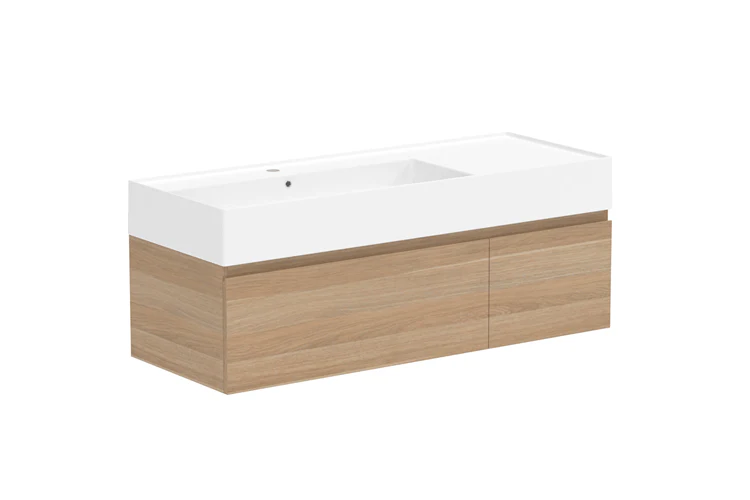 ADP Capri Wall Hung Vanity All Drw Slim Left Hand Basin 1200 WH L CE  