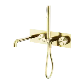 OPAL PROGRESSIVE SHOWER SYSTEM WITH SPOUT 230MM BRUSHED GOLD 