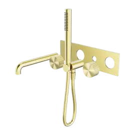 OPAL PROGRESSIVE SHOWER SYSTEM WITH SPOUT 230MM TRIM KITS ONLY BRUSHED GOLD 