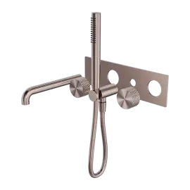 OPAL PROGRESSIVE SHOWER SYSTEM WITH SPOUT 230MM TRIM KITS ONLY BRUSHED BRONZE 