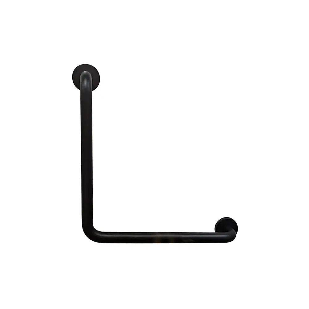 CLASSIC MATTE BLACK CARE SS304 450X450 RIGHT ANGLE GRAB BAR (CONCEALED FIXING)