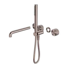 OPAL PROGRESSIVE SHOWER SYSTEM SEPARATE PLATE WITH SPOUT 230MM TRIM KITS ONLY BRUSHED BRONZE 