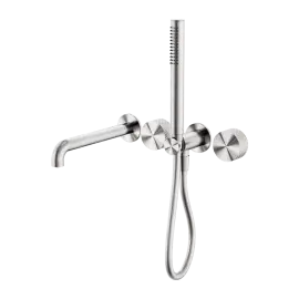 OPAL PROGRESSIVE SHOWER SYSTEM SEPARATE PLATE WITH SPOUT 250MM BRUSHED NICKEL 