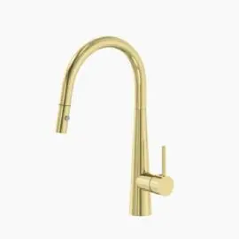 DOLCE BRUSHED GOLD PULL OUT SINK MIXER WITH VEGIE SPRAY FUNCTION