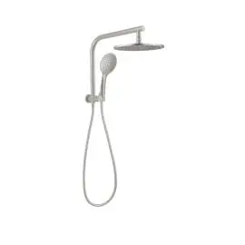 MECCA 2 IN 1 BRUSHED NICKEL TWIN SHOWER